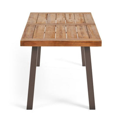 7 Piece Outdoor Dining Set – Acacia Wood Patio Table with Wicker Chairs - 1st Choice Furniture Direct