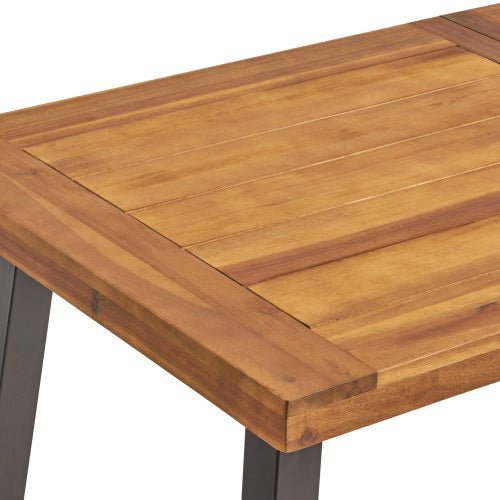 7 Piece Outdoor Dining Set – Acacia Wood Patio Table with Wicker Chairs - 1st Choice Furniture Direct