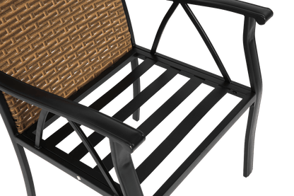 7 Piece Patio Dining Set ,Outdoor Wicker Furniture Set for Backyard Garden Deck Poolside with 2 Cushions Swivel Rocker Chairs,4 Cushions chairs,Table Top, Removable Cushions - 1st Choice Furniture Direct