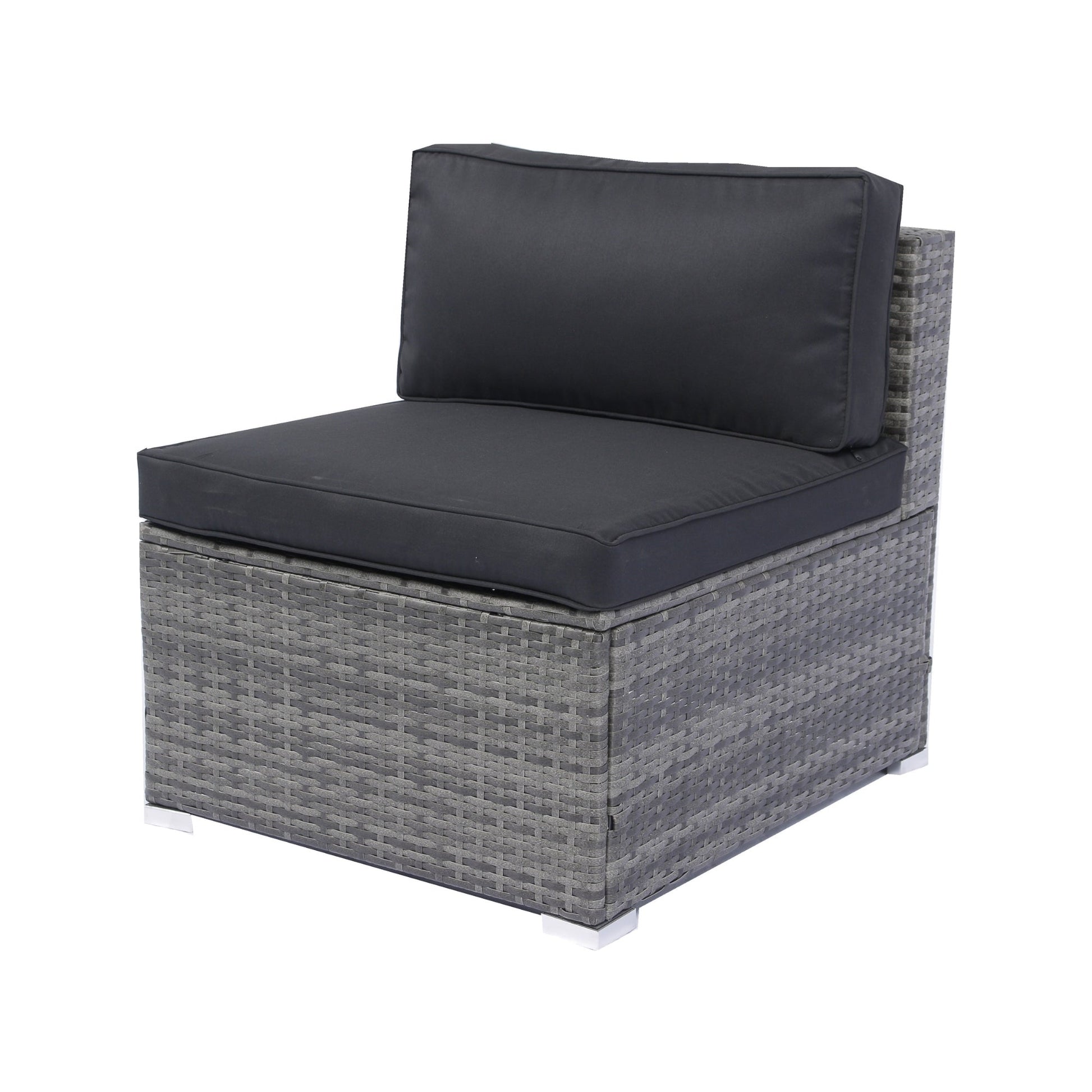 7 - Piece Patio Furniture Set w/Retractable Canopy Wicker Rattan Sectional Sofa Set Patio Furniture with Washable Cushions for Lawn, Garden, Backyard, Poolside Grey wicker + Black Cushion - 1st Choice Furniture Direct