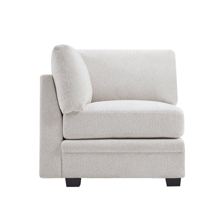 7 - Piece Reversible Modular Corner Sectional - Beige(two corner chairs, three armless chairs, and two ottomans) - 1st Choice Furniture Direct