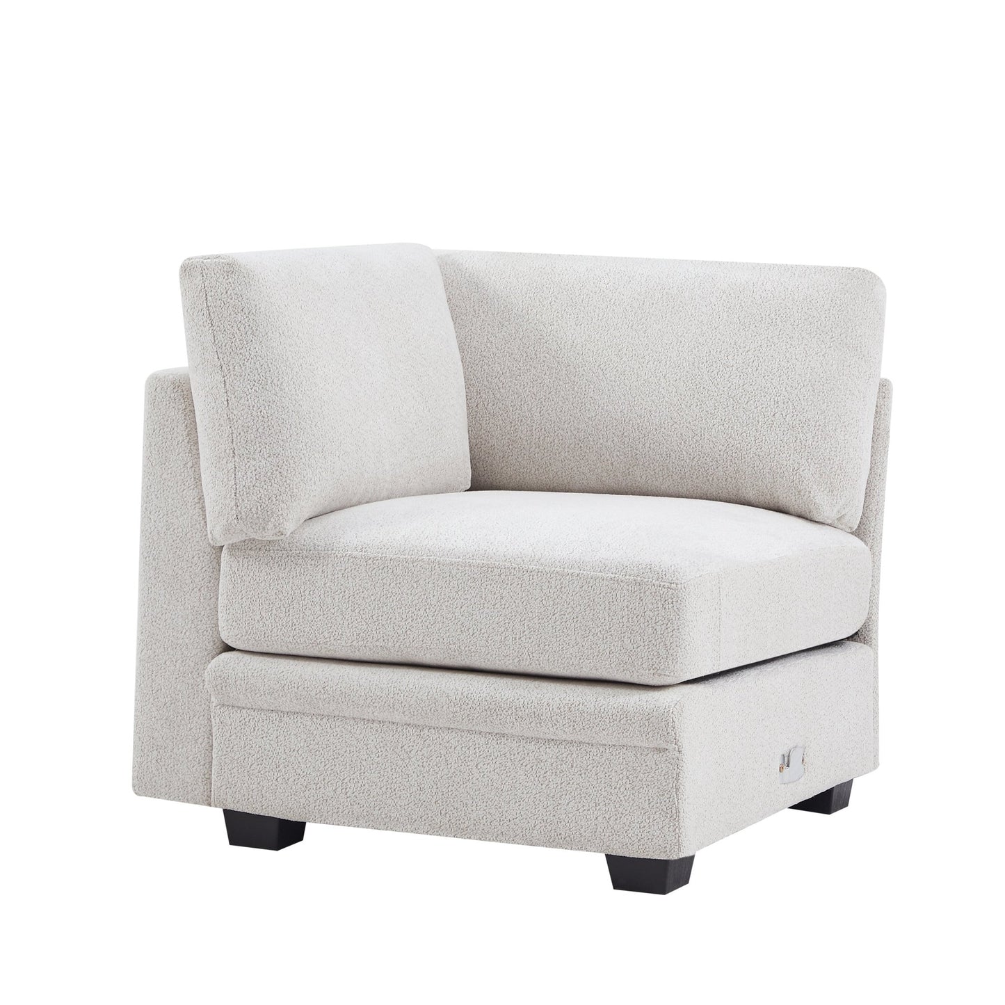 7 - Piece Reversible Modular Corner Sectional - Beige(two corner chairs, three armless chairs, and two ottomans) - 1st Choice Furniture Direct