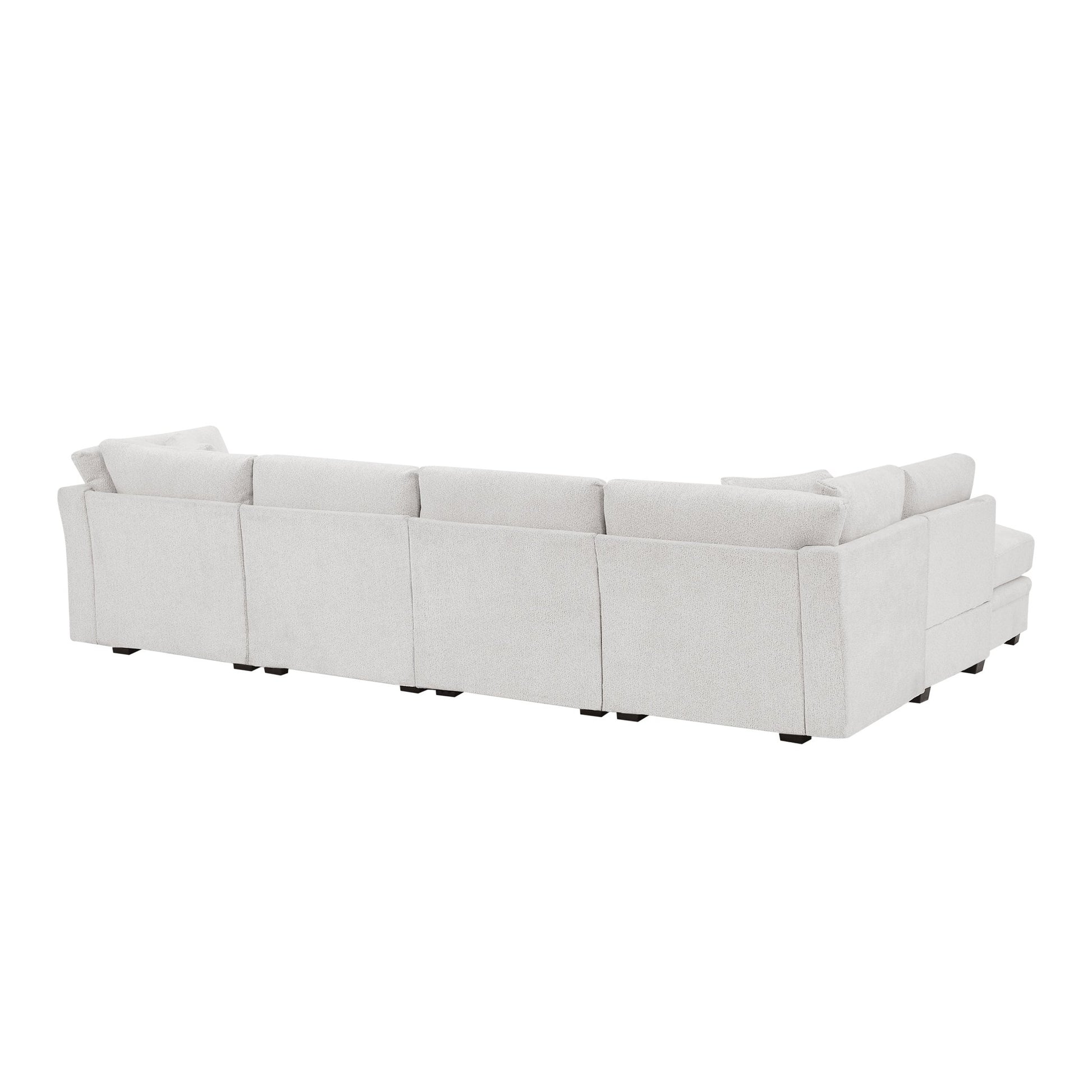 7 - Piece Reversible Modular Corner Sectional - Beige(two corner chairs, three armless chairs, and two ottomans) - 1st Choice Furniture Direct