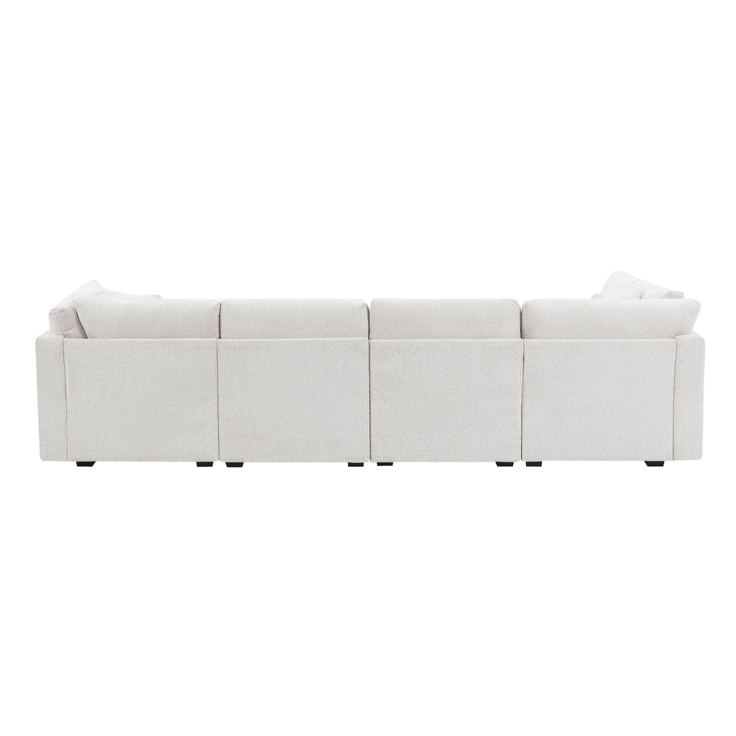 7 - Piece Reversible Modular Corner Sectional - Beige(two corner chairs, three armless chairs, and two ottomans) - 1st Choice Furniture Direct