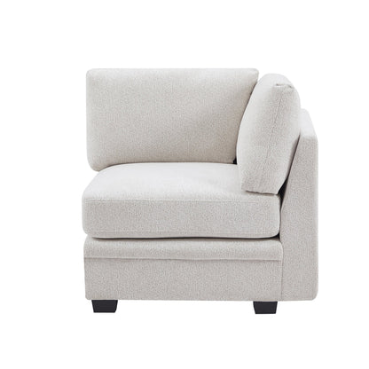 7 - Piece Reversible Modular Corner Sectional - Beige(two corner chairs, three armless chairs, and two ottomans) - 1st Choice Furniture Direct