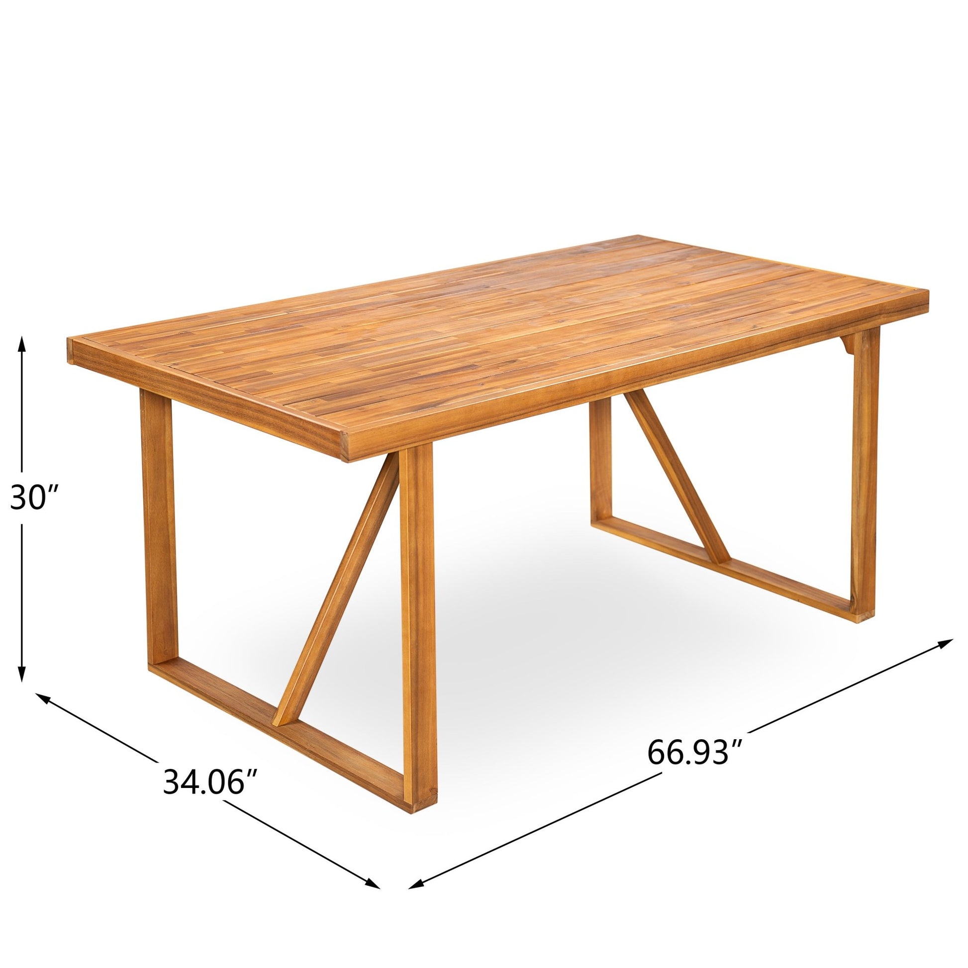 7 Pieces Acacia Wood Outdoor Dining Set s,Modern 6 Chairs 1 Large Table, Dining Furniture Set for Lawn, Backyard, Garden Deck,Poolside,Beige - 1st Choice Furniture Direct