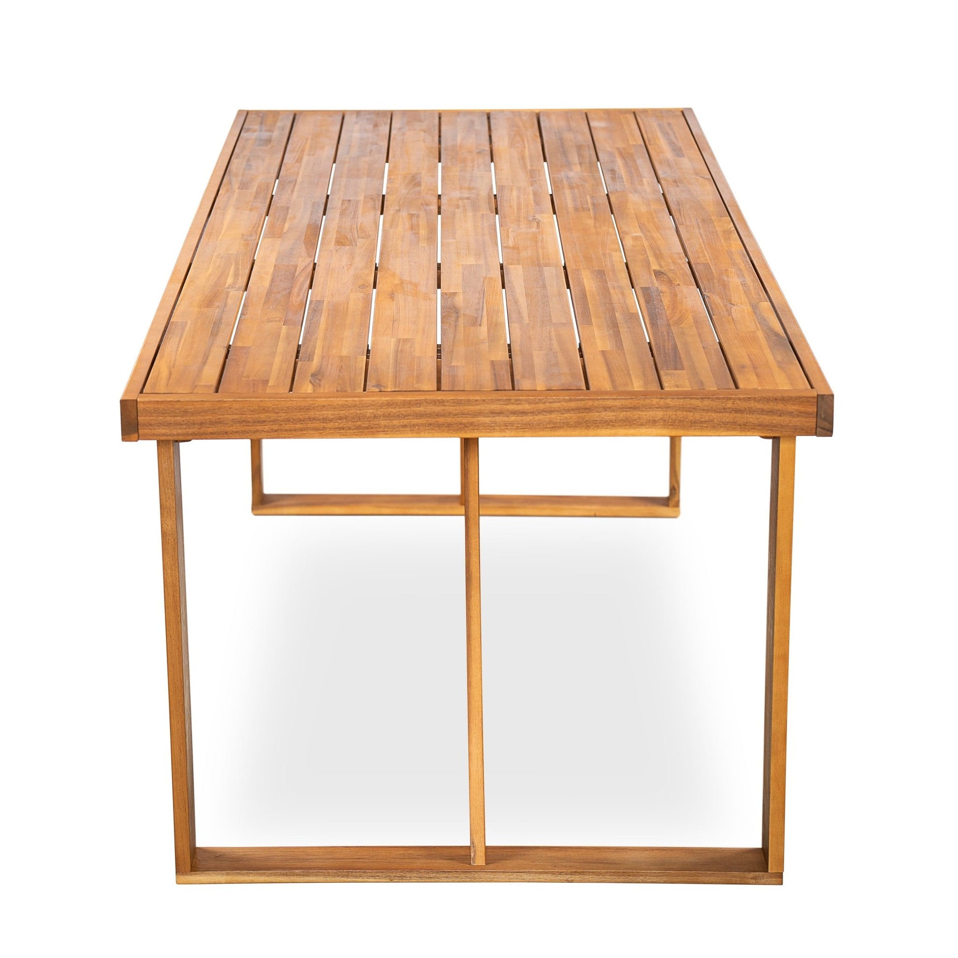 7 Pieces Acacia Wood Outdoor Dining Set s,Modern 6 Chairs 1 Large Table, Dining Furniture Set for Lawn, Backyard, Garden Deck,Poolside,Beige - 1st Choice Furniture Direct