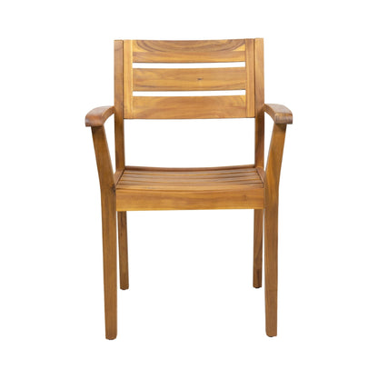 7 Pieces Acacia Wood Outdoor Dining Set s,Modern 6 Chairs 1 Large Table,Dining Furniture Set for Lawn, Backyard, Garden Deck,Poolside,Teak - 1st Choice Furniture Direct