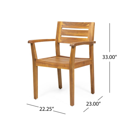 7 Pieces Acacia Wood Outdoor Dining Set s,Modern 6 Chairs 1 Large Table,Dining Furniture Set for Lawn, Backyard, Garden Deck,Poolside,Teak - 1st Choice Furniture Direct