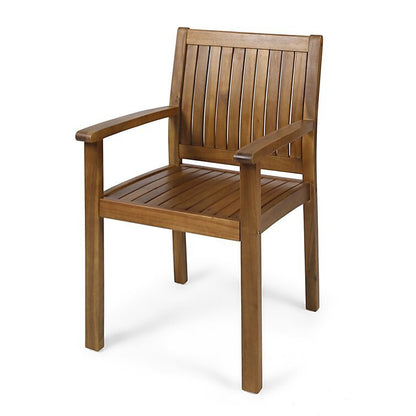 7 Pieces Acacia Wood Outdoor Dining Set s,Modern 6 Chairs 1 Large Table,Dining Furniture Set for Lawn, Backyard, Garden Deck,Poolside,Teak - 1st Choice Furniture Direct