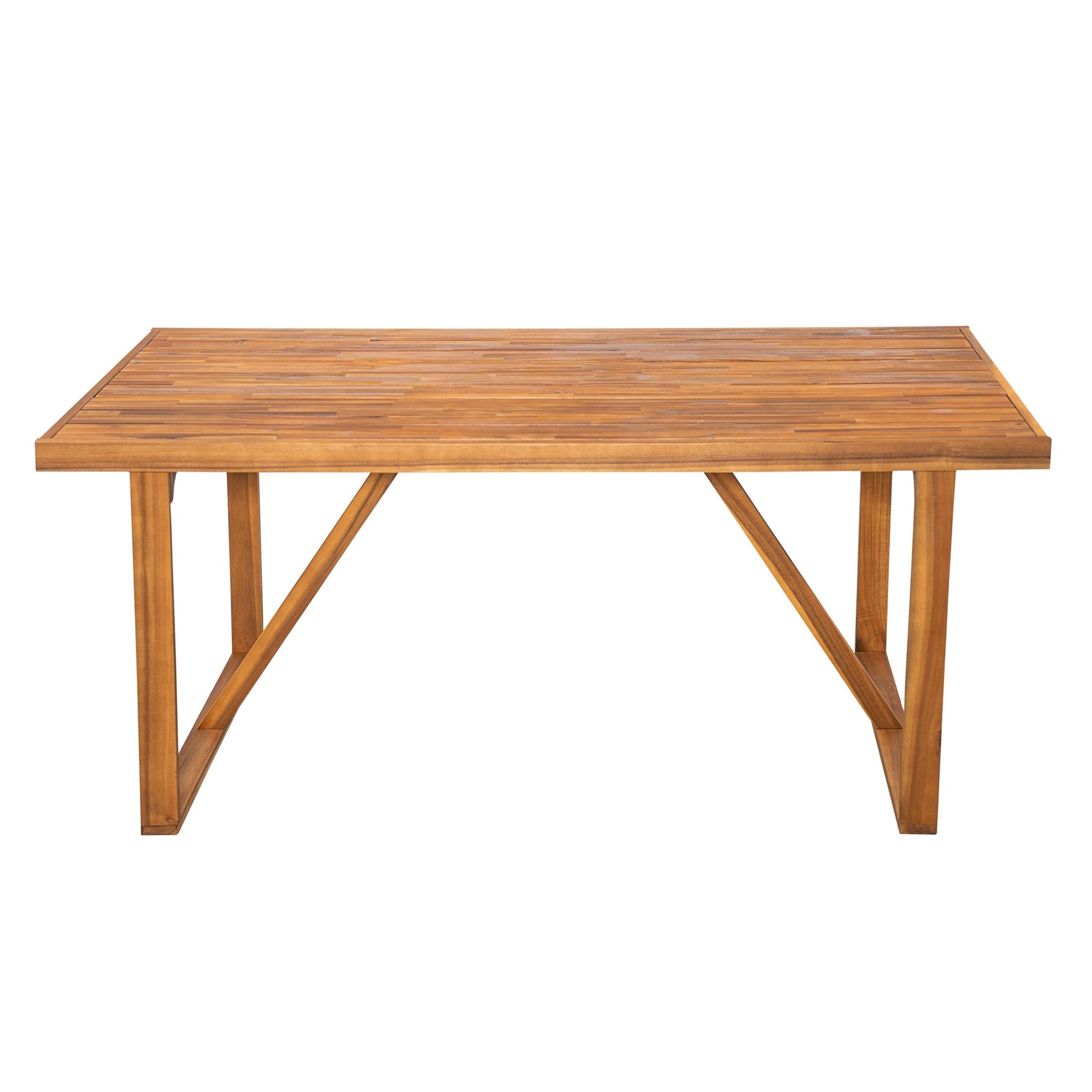 7 Pieces Acacia Wood Outdoor Dining Set s,Modern 6 Chairs 1 Large Table,Dining Furniture Set for Lawn, Backyard, Garden Deck,Poolside,Teak - 1st Choice Furniture Direct