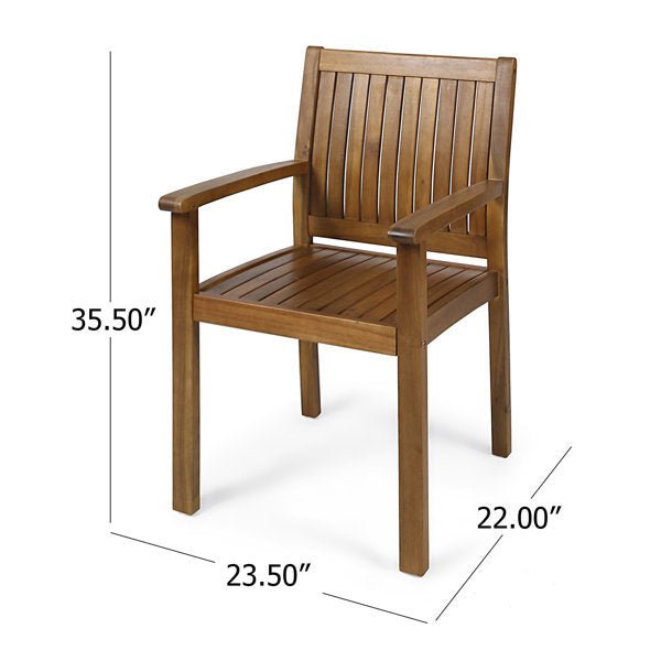 7 Pieces Acacia Wood Outdoor Dining Set s,Modern 6 Chairs 1 Large Table,Dining Furniture Set for Lawn, Backyard, Garden Deck,Poolside,Teak - 1st Choice Furniture Direct