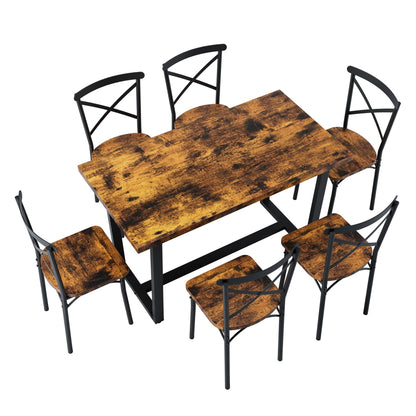 7 Pieces Dining Set 7-Piece Kitchen Table Set Perfect for Kitchen, Breakfast Nook, Living Room Occasions - 1st Choice Furniture Direct