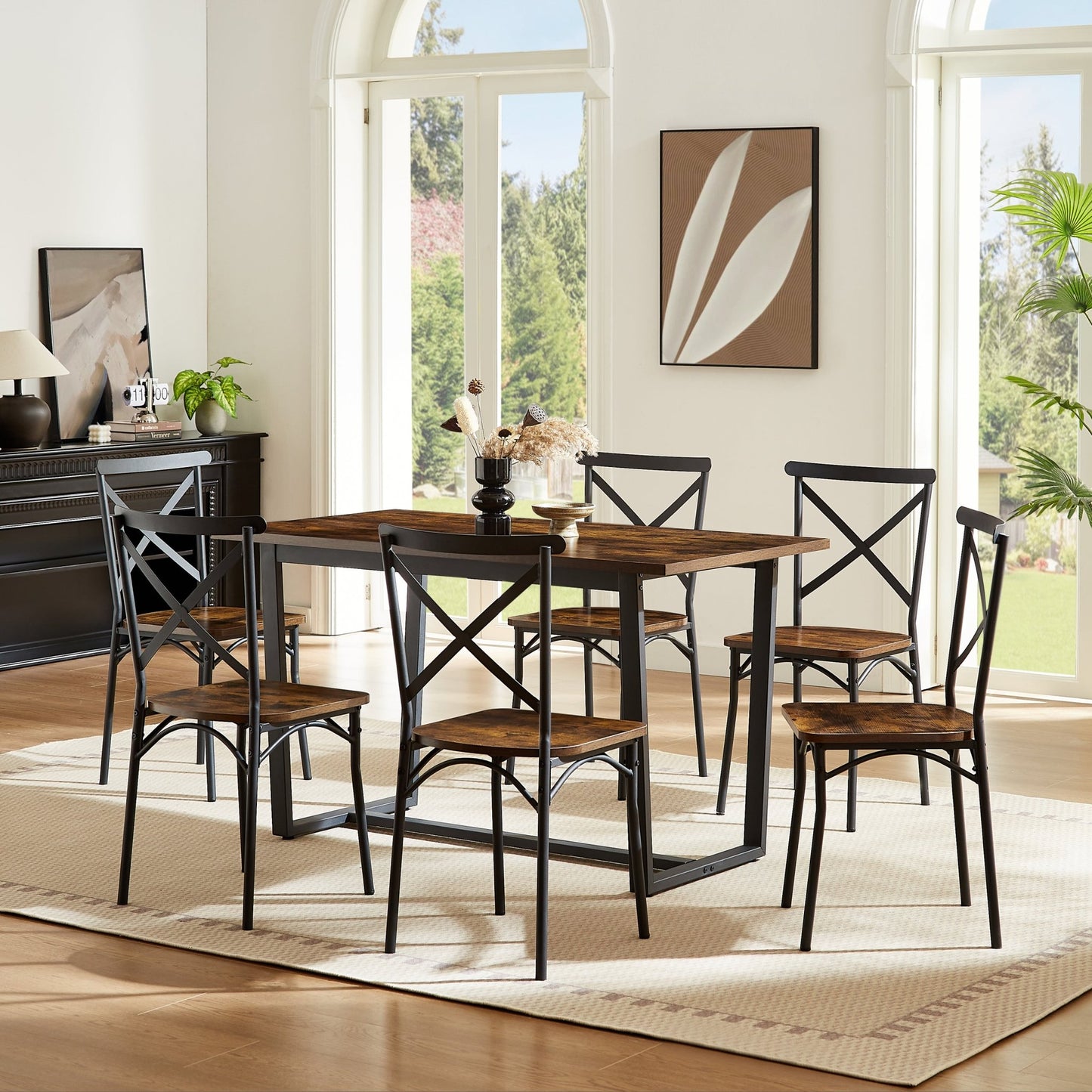 7 Pieces Dining Set 7-Piece Kitchen Table Set Perfect for Kitchen, Breakfast Nook, Living Room Occasions - 1st Choice Furniture Direct