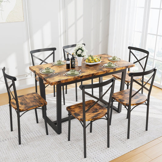 7 Pieces Dining Set 7 - Piece Kitchen Table Set Perfect for Kitchen, Breakfast Nook, Living Room Occasions - 1st Choice Furniture Direct