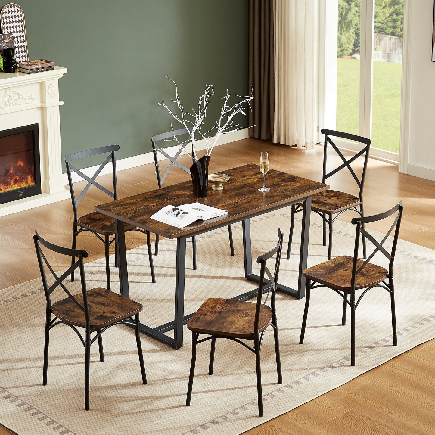 7 Pieces Dining Set 7-Piece Kitchen Table Set Perfect for Kitchen, Breakfast Nook, Living Room Occasions - 1st Choice Furniture Direct