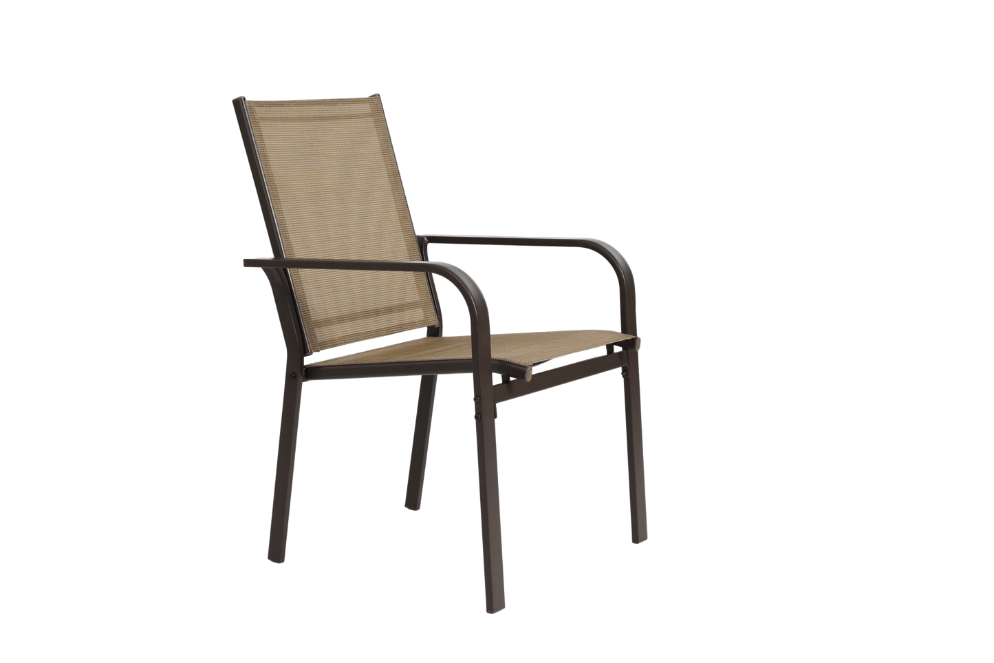 7 Pieces Patio Dining Set, Outdoor Furniture Table and 6 Textilene Chairs, Outdoor Furniture with Rectangular Table and 6 Stackable Chairs Family Conversation Set for Garden Backyard Deck - Brown - 1st Choice Furniture Direct