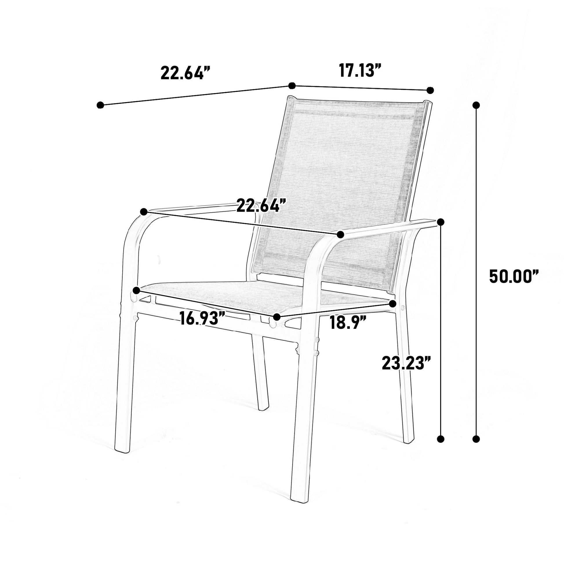7 Pieces Patio Dining Set, Outdoor Furniture Table and 6 Textilene Chairs, Outdoor Furniture with Rectangular Table and 6 Stackable Chairs Family Conversation Set for Garden Backyard Deck - Brown - 1st Choice Furniture Direct
