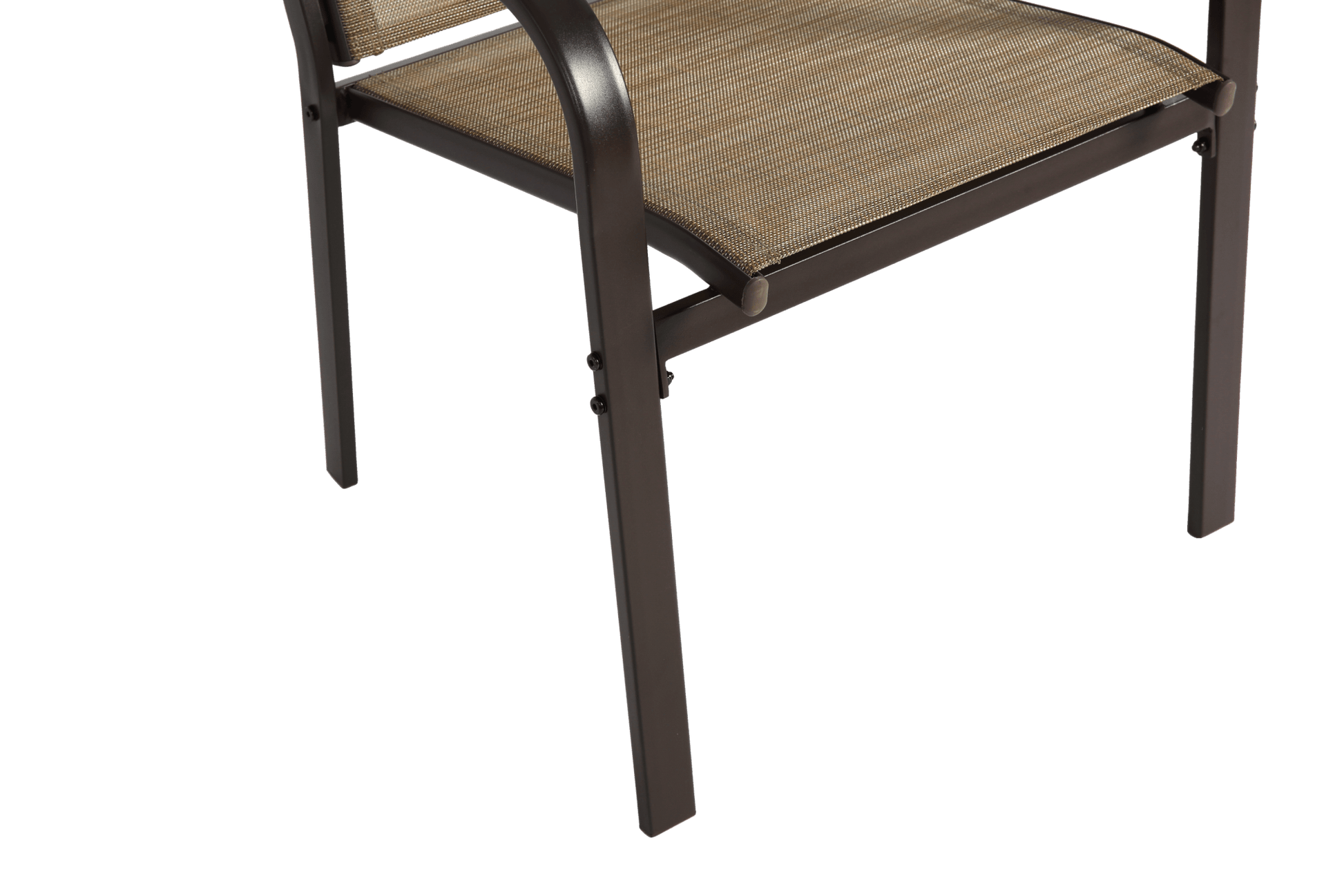 7 Pieces Patio Dining Set, Outdoor Furniture Table and 6 Textilene Chairs, Outdoor Furniture with Rectangular Table and 6 Stackable Chairs Family Conversation Set for Garden Backyard Deck - Brown - 1st Choice Furniture Direct