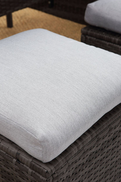 7 - Pieces PE Rattan Wicker Patio Dining Sectional Cusions Sofa Set with Grey cushions - 1st Choice Furniture Direct