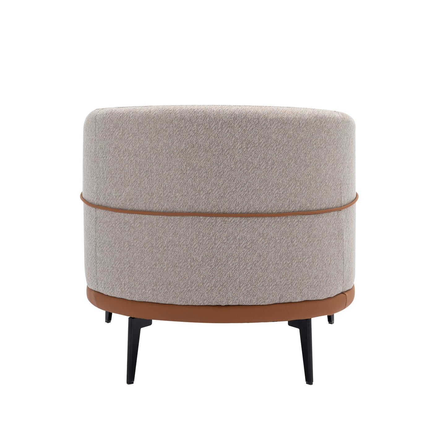 1st Choice Modern Two-tone Upholstered Round Armchair in Burnt Orange