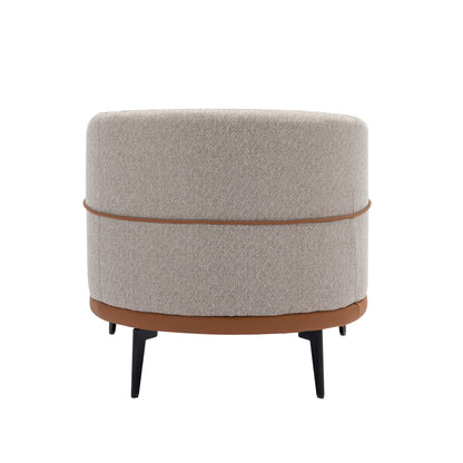 1st Choice Modern Two-tone Upholstered Round Armchair in Burnt Orange