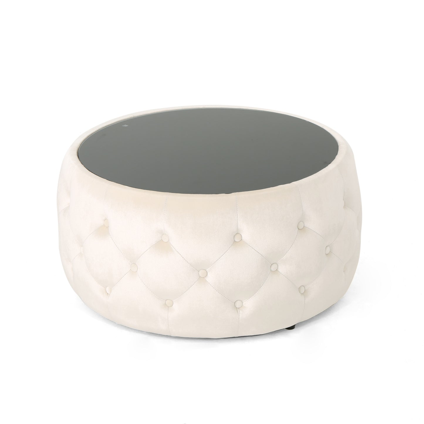 1st Choice Contemporary Beige Durable Velvet Living Room Ottoman