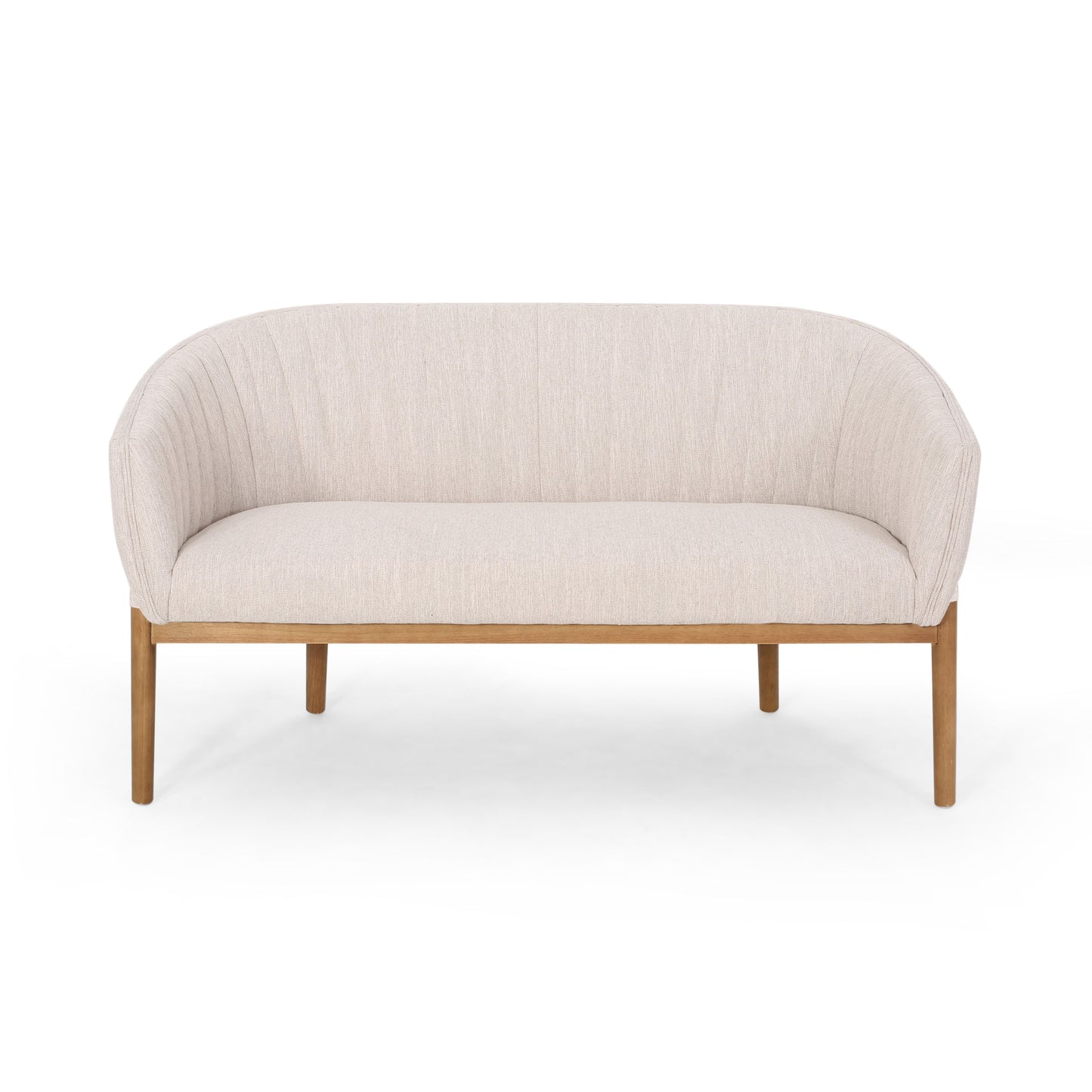 Mid Century Modern Loveseat with Channel Stitched Backrest