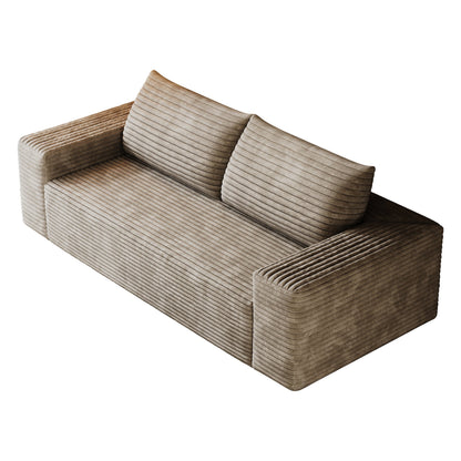 71' 3Setaser Sofa,Corduroy Fabric,Deep Seat Couches,Comfy Loveseat Sofa,No Assembly,1pcs for Living room, Bedroom,Conference room ,Apartment,Camel - 1st Choice Furniture Direct