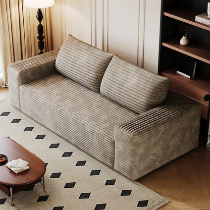 71' 3Setaser Sofa,Corduroy Fabric,Deep Seat Couches,Comfy Loveseat Sofa,No Assembly,1pcs for Living room, Bedroom,Conference room ,Apartment,Camel - 1st Choice Furniture Direct