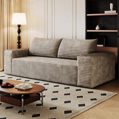 71' 3Setaser Sofa,Corduroy Fabric,Deep Seat Couches,Comfy Loveseat Sofa,No Assembly,1pcs for Living room, Bedroom,Conference room ,Apartment,Camel - 1st Choice Furniture Direct