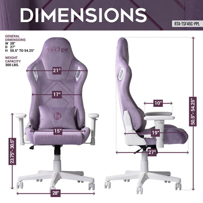 1st Choice Techni Sport Purple Velvet Gaming Chair: Ergonomic Luxury for Gamers