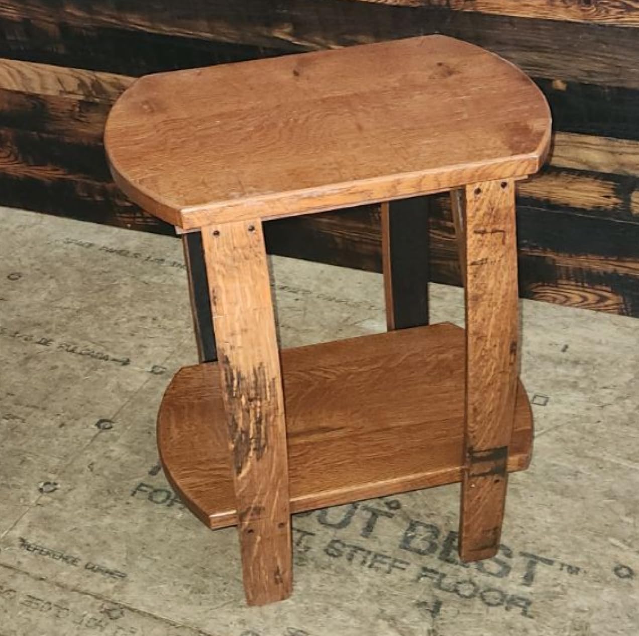 William Sheppee Whiskey Barrel End Table Shooters Amish Handcrafted