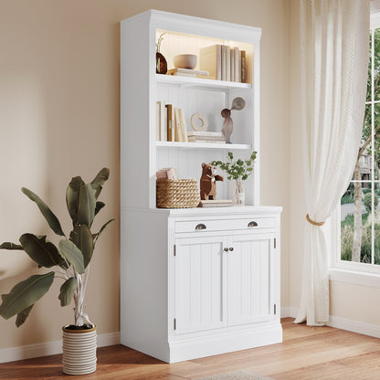 1st Choice Elegant 3-Piece Bookcase and Writing Desk Set in pristine white