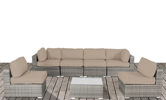 Luxury Outdoor Patio Sofa Set with Cushions – All-Weather Wicker Furniture for Garden, Backyard, or Poolside Lounge – Durable, Modern Design