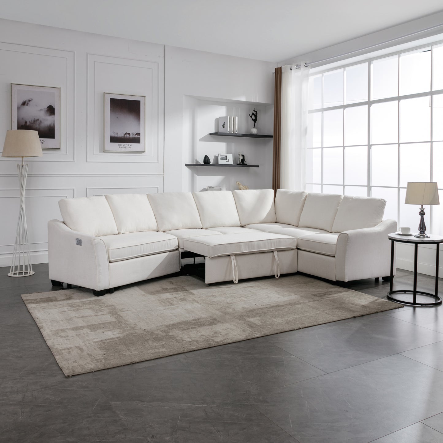 1st Choice Sectional Sleeper Sofa with Pull-Out Bed Modern L-Shape