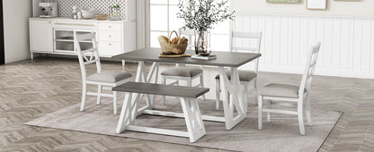 1st Choice Farmhouse dining set with Triangular backrest chairs