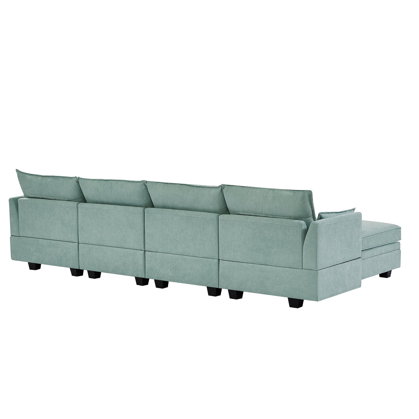 1st Choice Luxury Modern Large U-Shape Sectional Sofa in Light Green