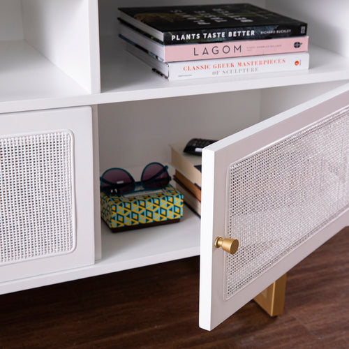1st Choice Modern and Elegant Mursley Media Cabinet with Storage in White