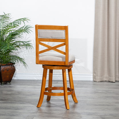 1st Choice 30 Bar Height X-Back Swivel Stool in Natural - Elevate Your Home's Elegance