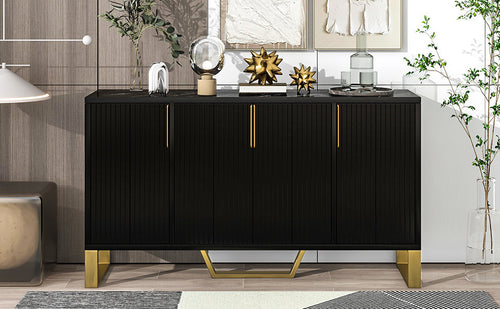 1st Choice Modern Sideboard with Four Doors Metal Handles & Legs