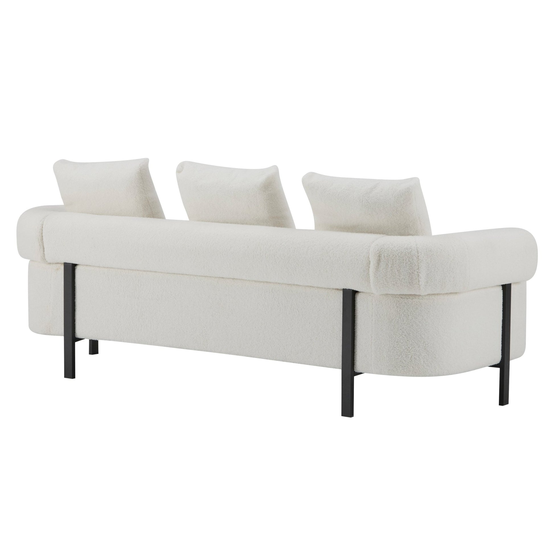 78' Modern 3-Seater Beige Upholstered Sofa, Oversized Comfy Couch with 3 Plush Pillows for Living Room, Bedroom, Apartment - 1st Choice Furniture Direct