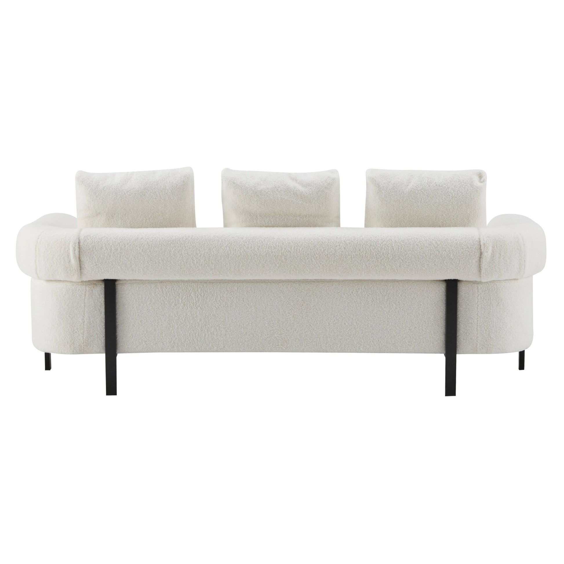 78' Modern 3-Seater Beige Upholstered Sofa, Oversized Comfy Couch with 3 Plush Pillows for Living Room, Bedroom, Apartment - 1st Choice Furniture Direct