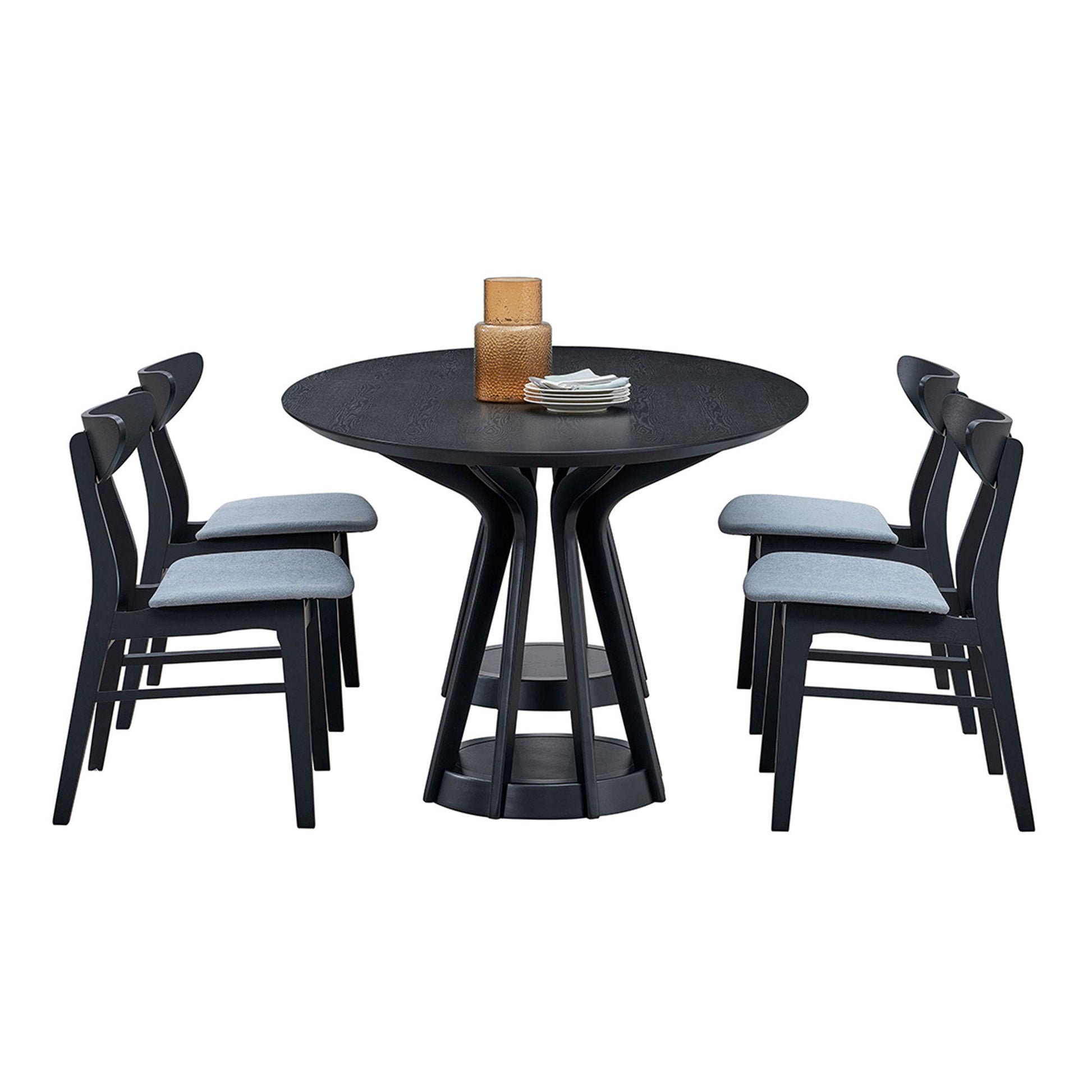 78.74 Inch Modern Dining Table Ellipse Wooden Table for Living Room,Oval MDF Table with Sturdy Pedestal for Restaurant,Black - 1st Choice Furniture Direct