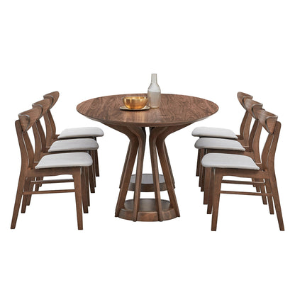 78.74 Inch Modern Dining Table Ellipse Wooden Table for Living Room,Oval MDF Table with Sturdy Pedestal for Restaurant,Walnut - 1st Choice Furniture Direct