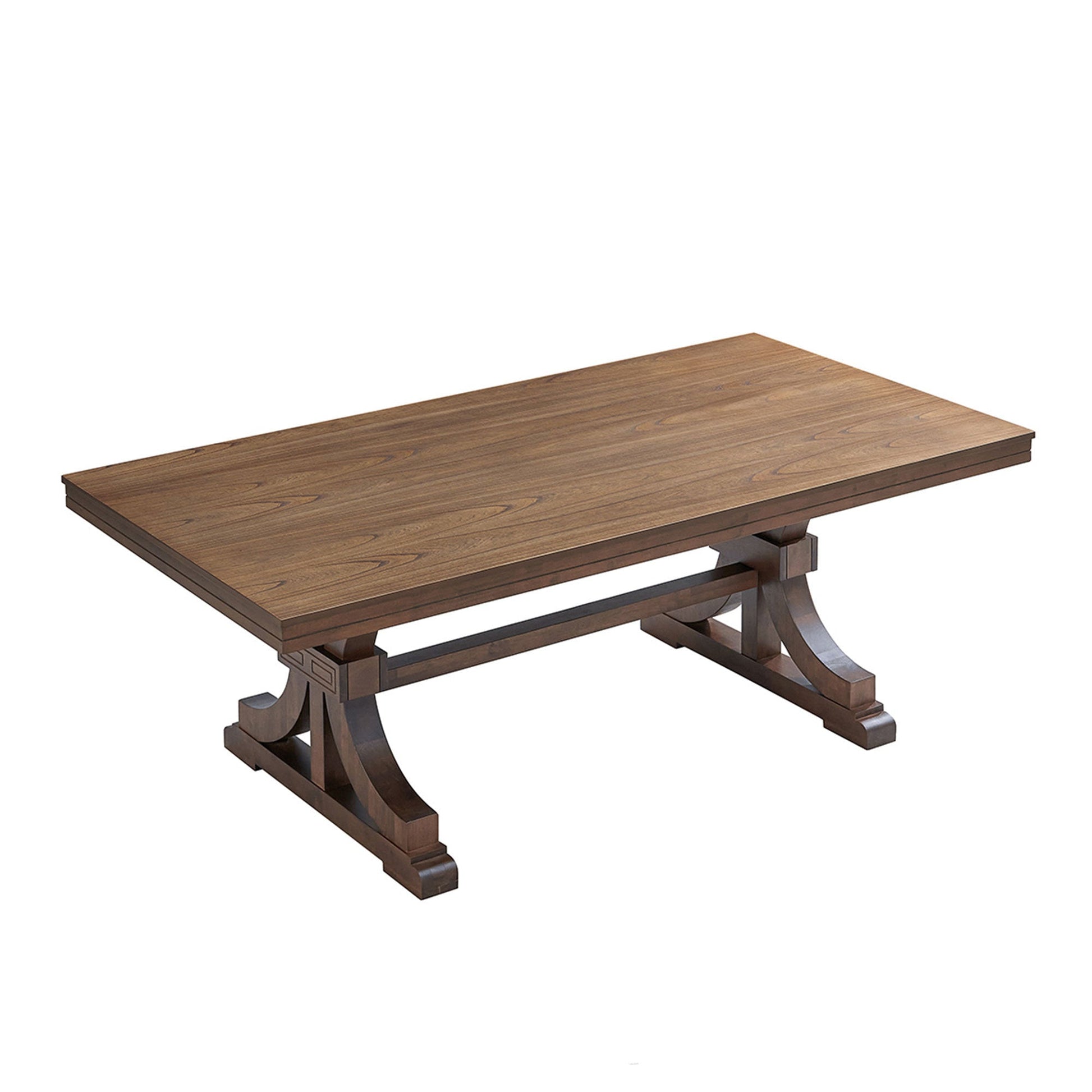 78.74''Rectangular Rubber Wood Dining Table for 6 - 8 with Wooden Trestle Pedestal Base,Mid Century Modern Kitchen Wooden Table Dinner Table for Dining Room, Living Room,OAK - 1st Choice Furniture Direct