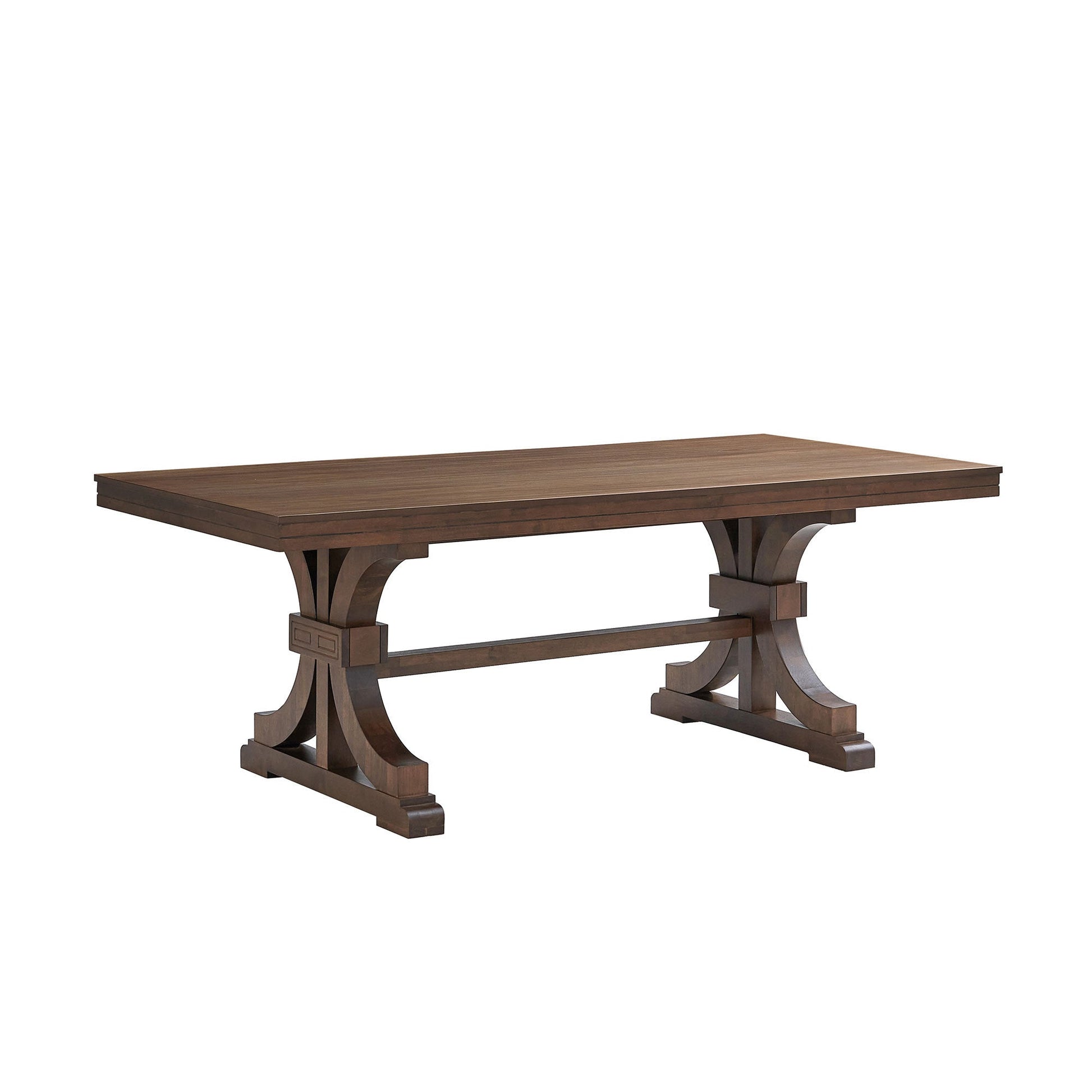 78.74''Rectangular Rubber Wood Dining Table for 6 - 8 with Wooden Trestle Pedestal Base,Mid Century Modern Kitchen Wooden Table Dinner Table for Dining Room, Living Room,OAK - 1st Choice Furniture Direct