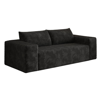 78.8' 3Setaser Sofa,Corduroy Fabric,Deep Seat Couches,Comfy Loveseat Sofa,No Assembly,1pcs for Living room, Bedroom,Conference room ,Apartment,Black - 1st Choice Furniture Direct
