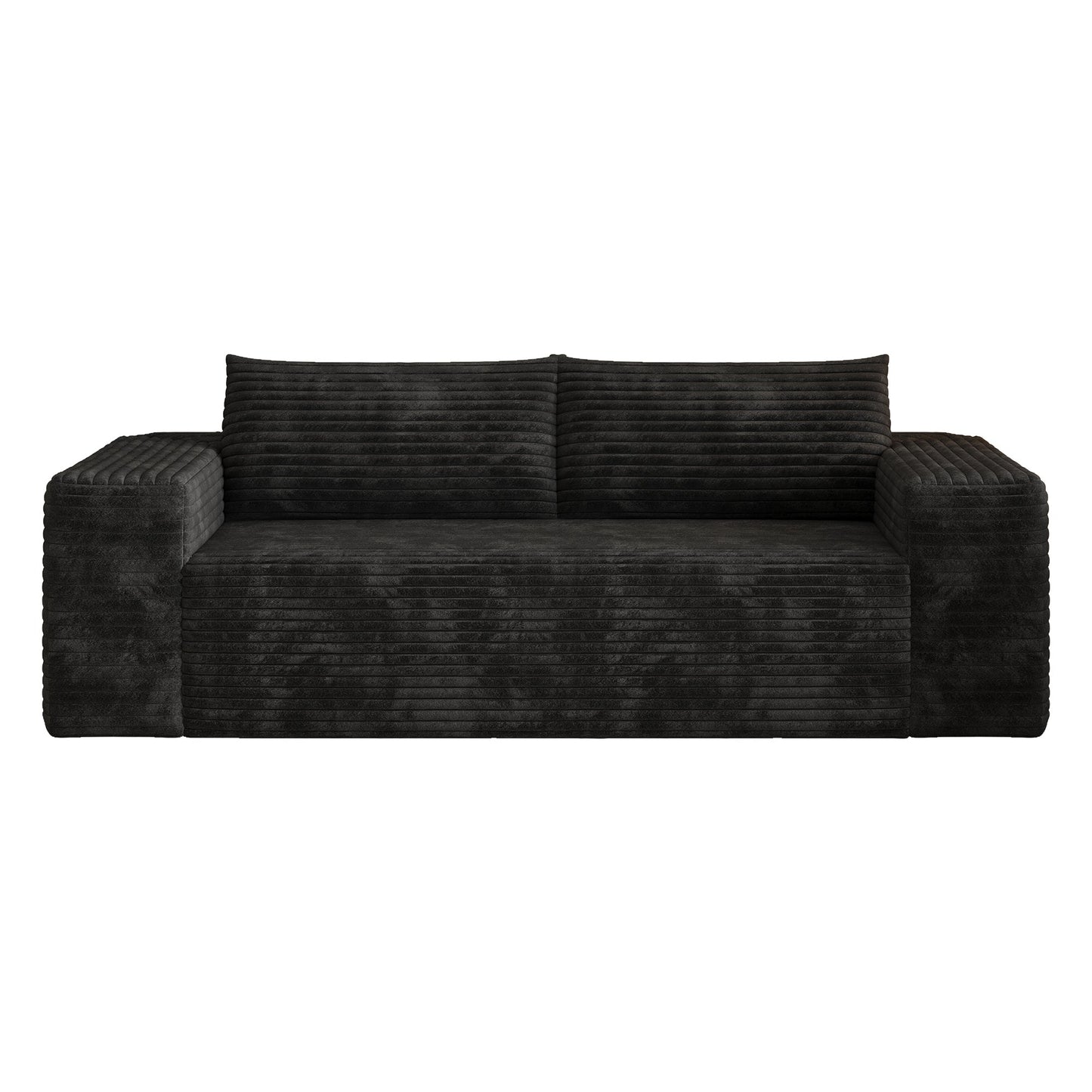 78.8' 3Setaser Sofa,Corduroy Fabric,Deep Seat Couches,Comfy Loveseat Sofa,No Assembly,1pcs for Living room, Bedroom,Conference room ,Apartment,Black - 1st Choice Furniture Direct