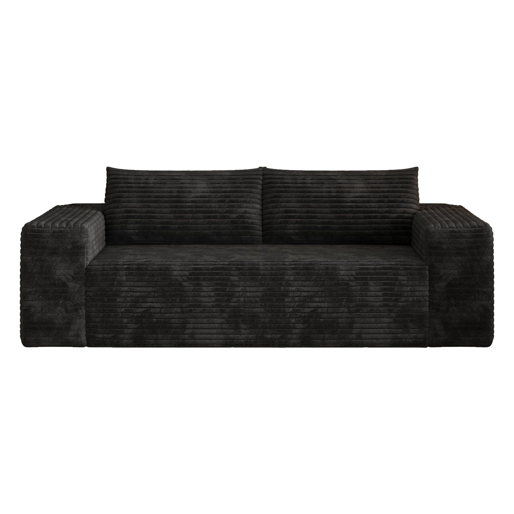 78.8' 3Setaser Sofa,Corduroy Fabric,Deep Seat Couches,Comfy Loveseat Sofa,No Assembly,1pcs for Living room, Bedroom,Conference room ,Apartment,Black - 1st Choice Furniture Direct